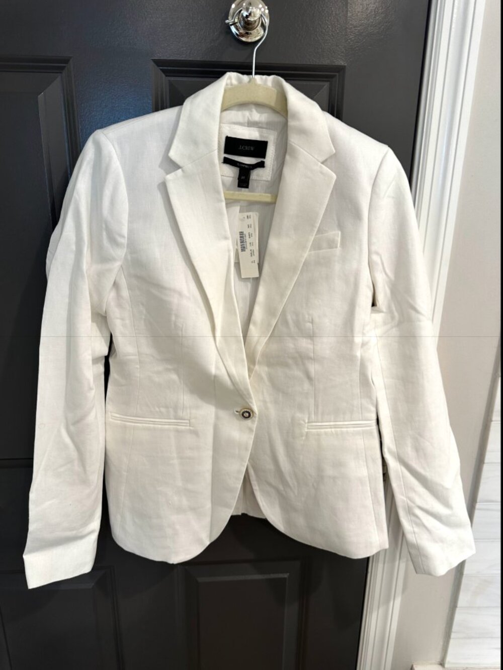 NWT J. Crew White Linen Campbell Blazer Size 2T Tall G3958